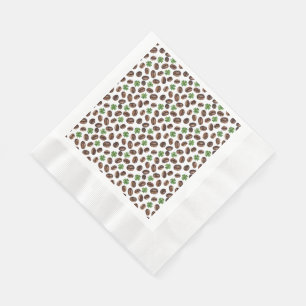 Serviette En Papier Grains de café irlandais et trèfles design amusant