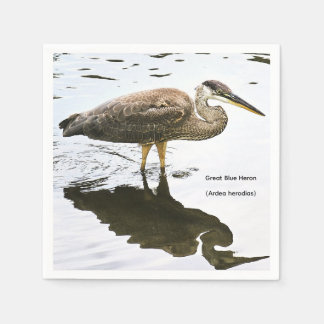 Serviette En Papier Grand Héron bleu (Ardea herodias)