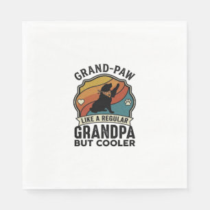 Serviette En Papier Grand Paw Grand-père Chien Rétro Coucher de soleil