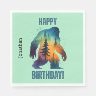Serviette En Papier Grande Nappe en Papier Silhouette de Bigfoot Joyeu