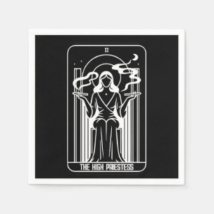 Serviette En Papier Grande Prêtresse du Tarot Fumant de l'Herbe Fémini