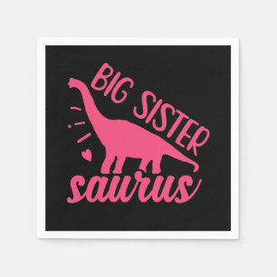 Serviette En Papier Grande soeur Saurus en rose