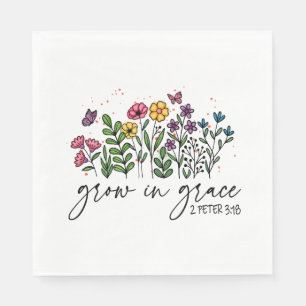 Serviette En Papier Grandir dans la Grâce – Inspiration Florale Vibran