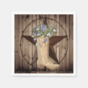 Serviette En Papier grange rustique fleur sauvage cowboy western star