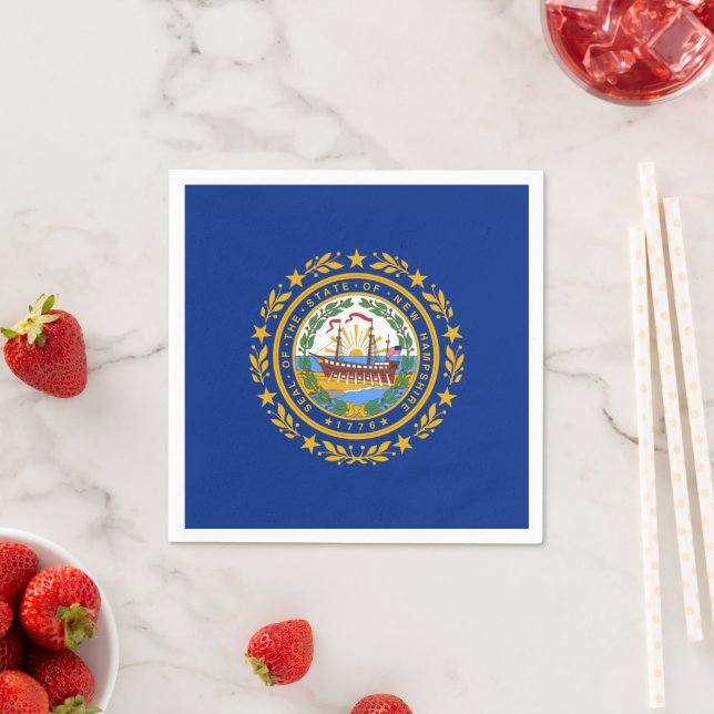 Serviette En Papier Granite Stater Flag, Flag of New Hampshire (En situation)