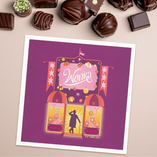 Serviette En Papier Graphique de la boutique Wonka Candy (Napkin on table)