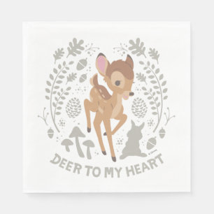 Serviette En Papier Graphique de la forêt de Bambi "Deer To My Heart"