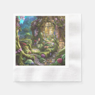 Serviette En Papier Graphique de la forêt de Fairyland