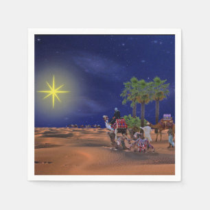 Serviette En Papier Graphique de Noël étoilé masculin
