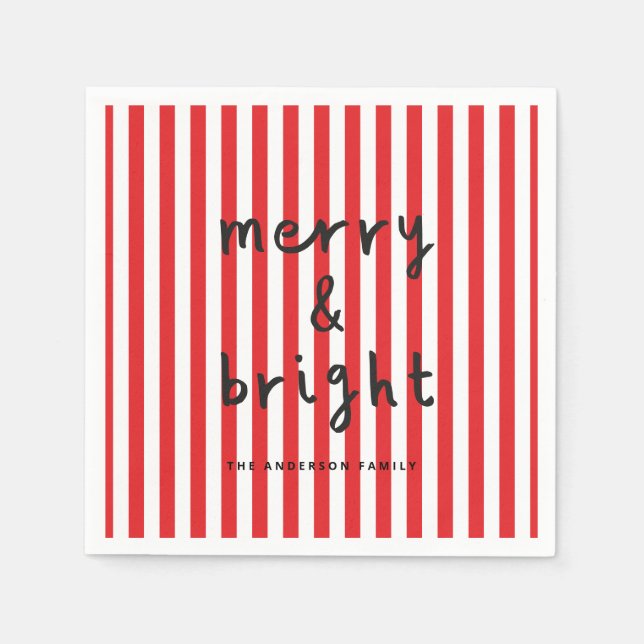 Serviette En Papier Graphique moderne minima Noël rouge et blanc (Devant)