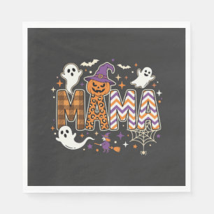 Serviette En Papier Graphisme de Maman Halloween Fantômes Sorcière et