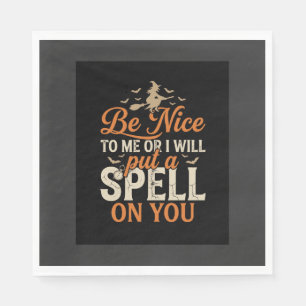 Serviette En Papier Graphisme de sort de sorcière d'Halloween_1