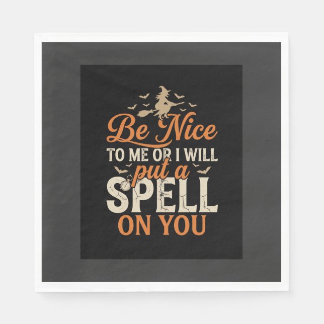 Serviette En Papier Graphisme de sort de sorcière d'Halloween_1 (Devant)
