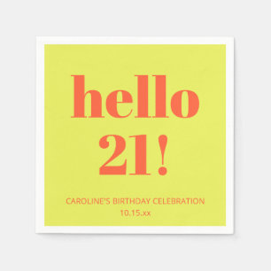 Serviette En Papier Graphisme Gras Chartreuse Anniversaire 21 Ans