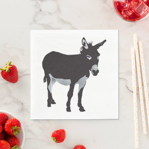 Serviette En Papier Gras Donkey Silhouette ferme animal