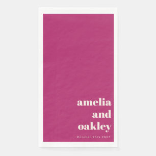 Serviette En Papier Gras minimaliste Berry Retro Mariage personnalisé