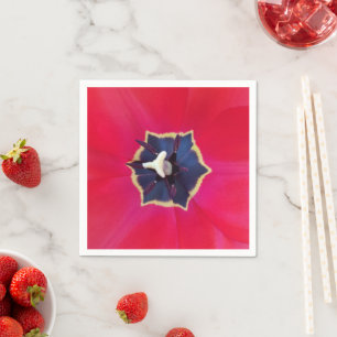 Serviette En Papier Gras Rouge Tulip Fleur Macro Nature Photographie