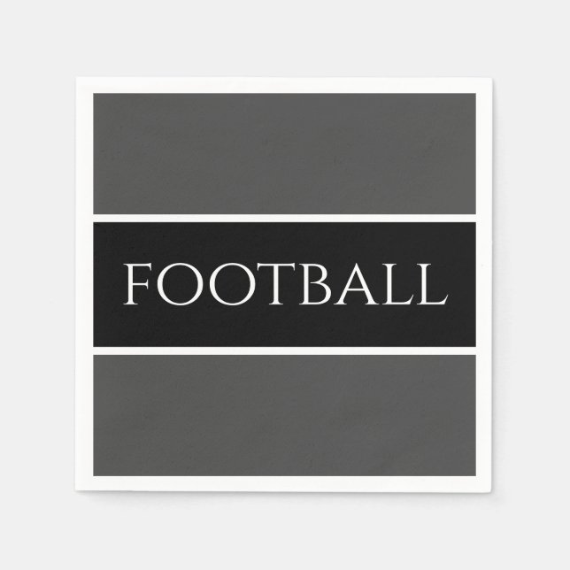 Serviette En Papier Gras Sporty gris foncé blanc noir gros football (Devant)