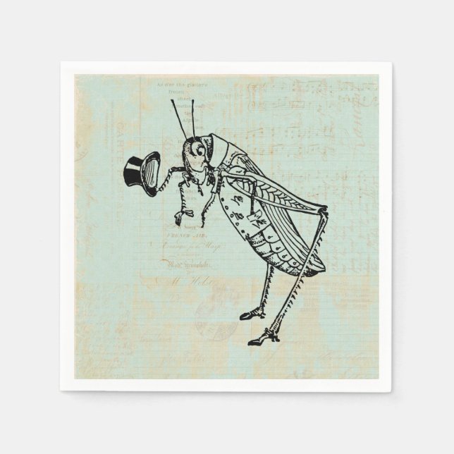 Serviette En Papier Grasshopper avec chapeau supérieur (Devant)