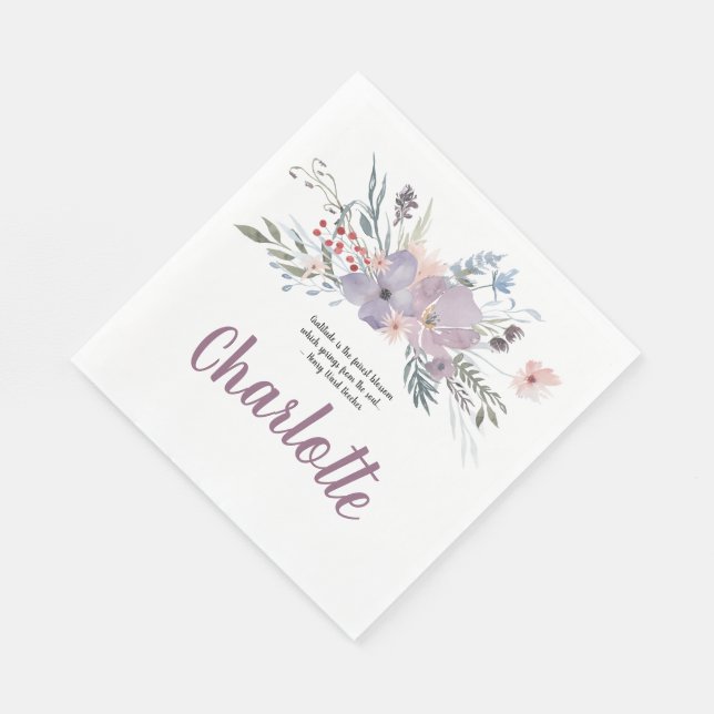 Serviette En Papier Gratitude Floral Spray (Coin)