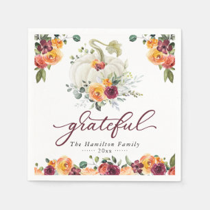 Serviette En Papier Gratuit Bourgogne Floral Citrouille Thanksgiving