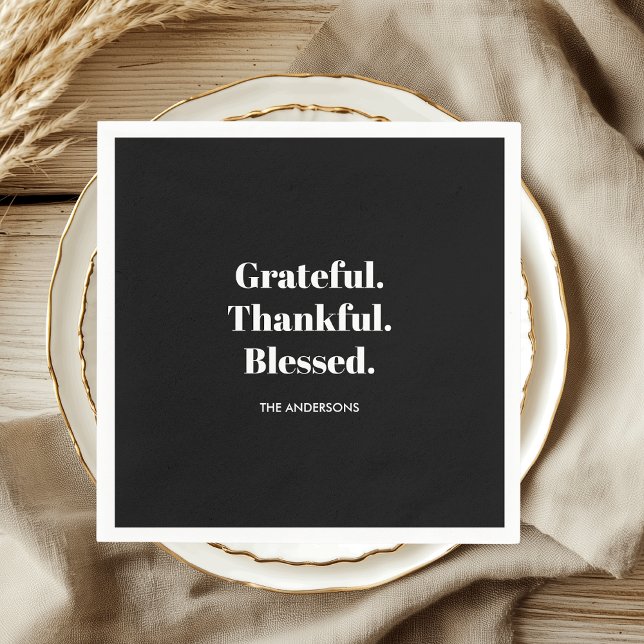 Serviette En Papier Gratuit Remerciement Béni Thanksgiving (Créateur téléchargé)