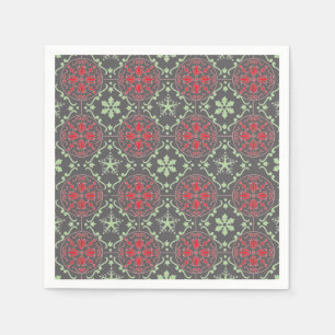 Serviette En Papier Gray Nordic Snowflake hiver Motif Rustique