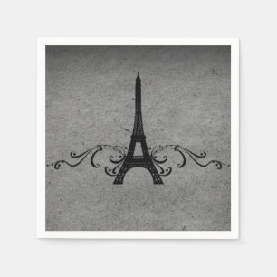 Serviette En Papier Gray Vintage French