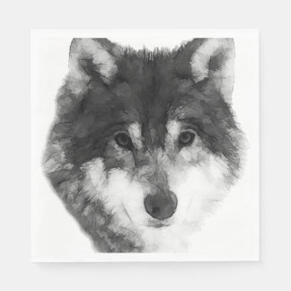 Serviette En Papier Gray Wolf élégant