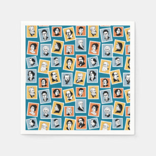 Serviette En Papier Great writers, poets and playwrights on stamps-1