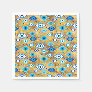 Serviette En Papier Grèce Mati Mataki - motif des yeux malveillants d