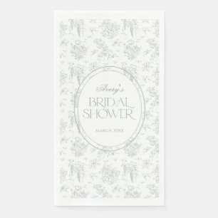 Serviette En Papier Gree Toile Floral Fête des mariées Vintage Bienven