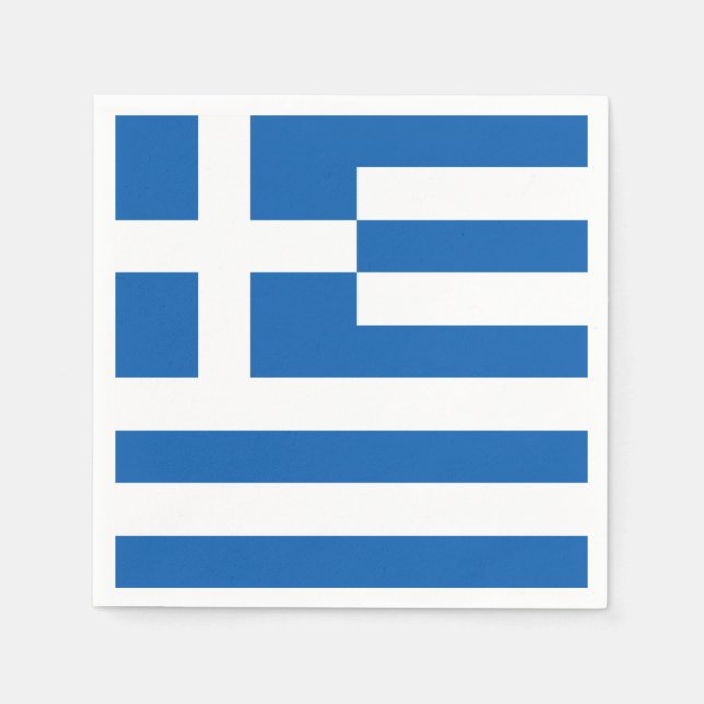 Serviette En Papier Greece flag Paper Napkin (Devant)