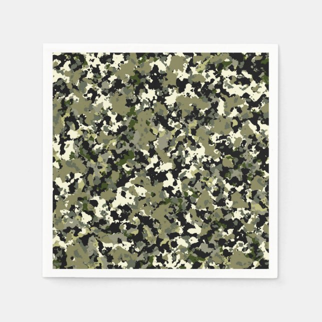 Serviette En Papier Green Black Cream (Devant)
