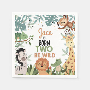 Serviette En Papier Green Born Two Be Wild 2e Anniversaire Papier Napk