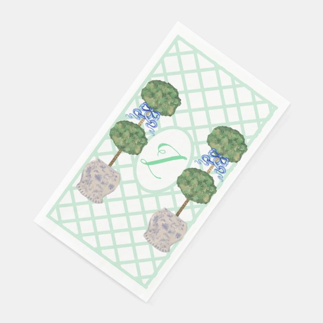 Serviette En Papier Green Chinoiserie Ginger Jar Jars Topiary (Coin)