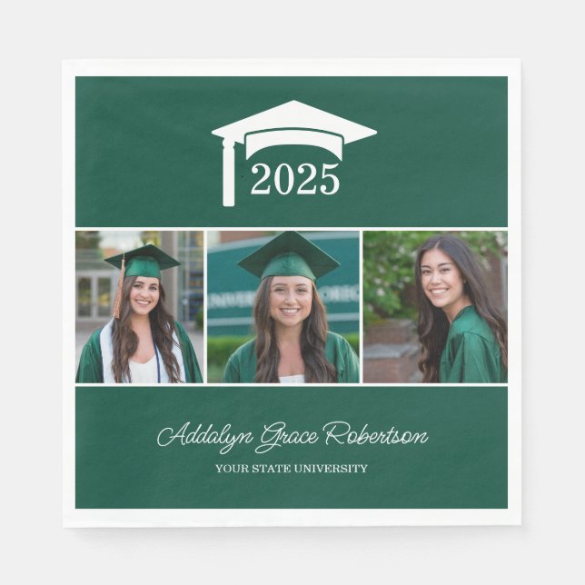 Serviette En Papier Green College University 3 - Diplôme photo (Devant)