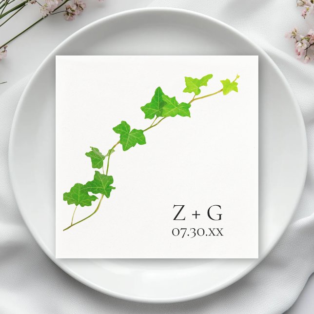 Serviette En Papier Green English Vine Mariage (Créateur téléchargé)