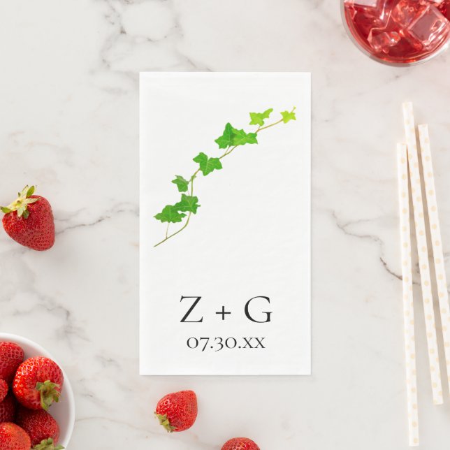 Serviette En Papier Green English Vine Vin Mariage Papier Serviettes d (En situation)