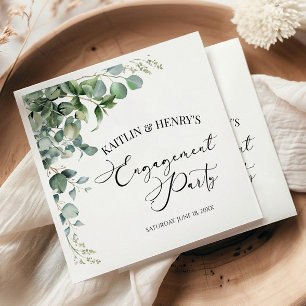 Serviette En Papier Green Eucalyptus Feuille Botanical Engagement Part