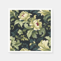 Green Floral Peony Moderne