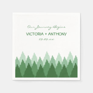 Serviette En Papier Green Forest Range Mariage de bois