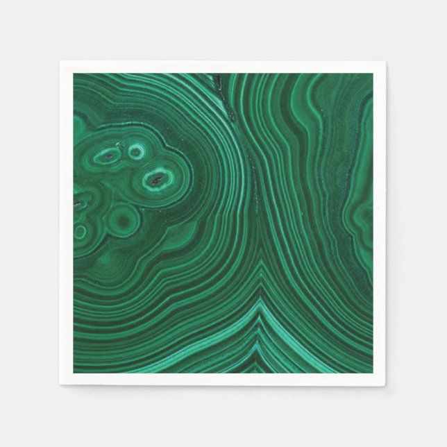 Serviette En Papier Green gemstone malachite natural stone design (Devant)