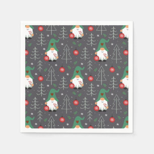Serviette En Papier Green Gnome Arbre de Noël Motif