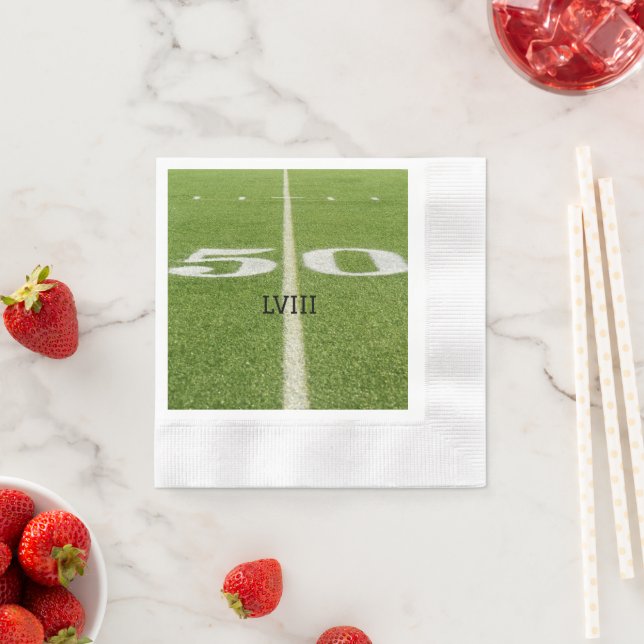 Serviette En Papier Green Grass 50 Yard Line Football Field (En situation)