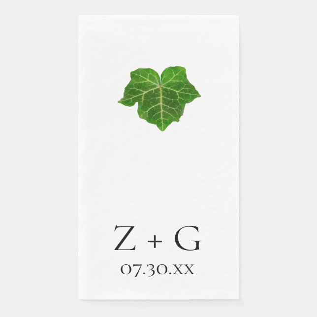 Serviette En Papier Green Ivy Mariage (Devant)
