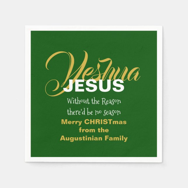 Serviette En Papier Green JESUS RAISON SAISON Livre de Noël (Devant)