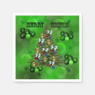 Serviette En Papier Green Lawn Bowles Design de Noël,
