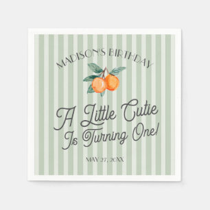 Serviette En Papier Green Little Cutie Pastel Citrus fête d'anniversai