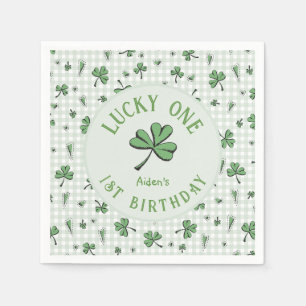 Serviette En Papier Green Lucky One Irlandais 1er anniversaire
